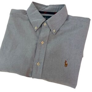 Ralph Lauren Men's Blue Button Down Classic Fit Shirt Size M